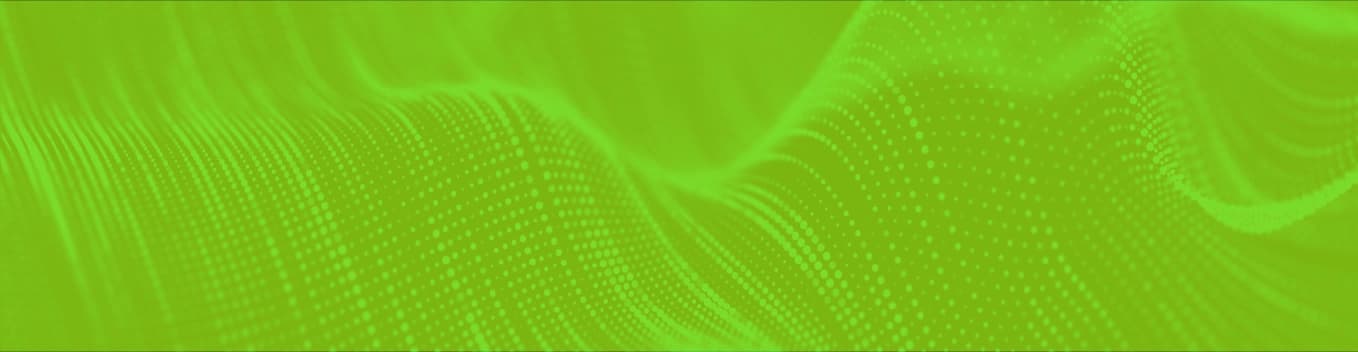 Abstract technology flow background. Futuristic green dots background with a dynamic wave. 3d rendering.